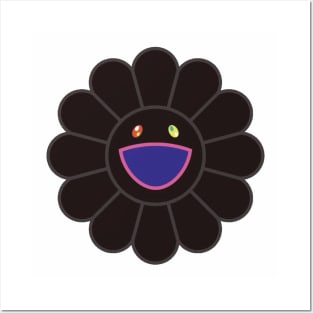 Black flower Posters and Art